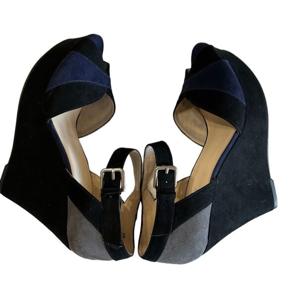 Nine West Black and Blue Platform Wedges - Picture 9 of 11
